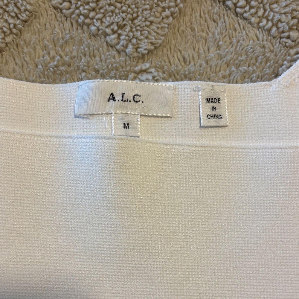 A.L.C. Women's White Crop Top - Picture 2 of 4